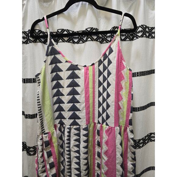 Velvet by Graham & Spencer geometric print spaghetti straps tiered midi dress - Picture 8 of 12